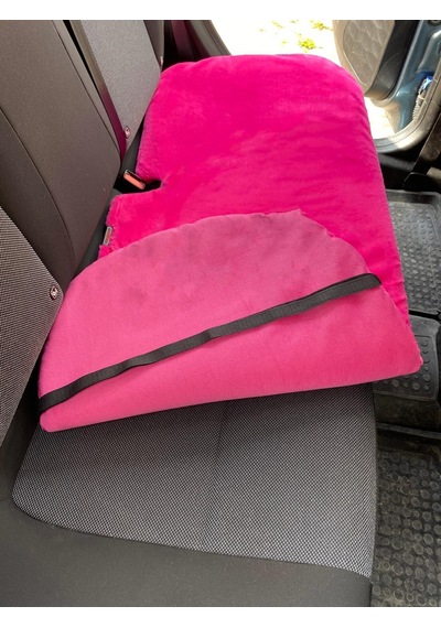 Yumuşak Tüylü Peluş Serme Oto Koltuk Koruyucu Minder Arka Fuşya Pembe