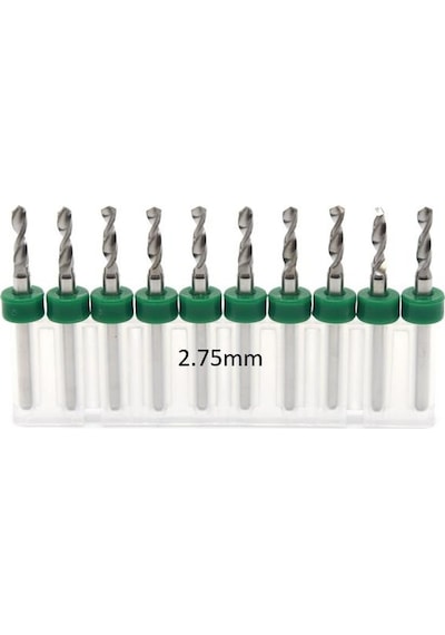 Mikro Karbür PCB Matkap Ucu Metal CNC Sondaj 10lu Set 2.75mm