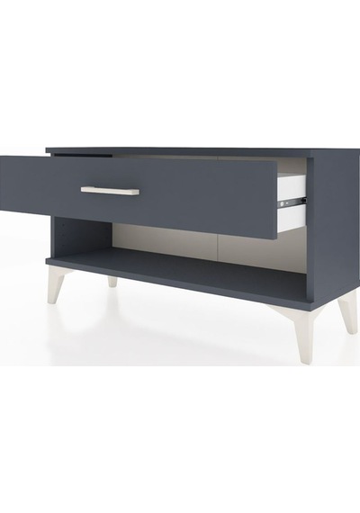 Arges Şifonyer Tek Çekmeceli 88x30x48 Antrasit-antrasit Antrasit