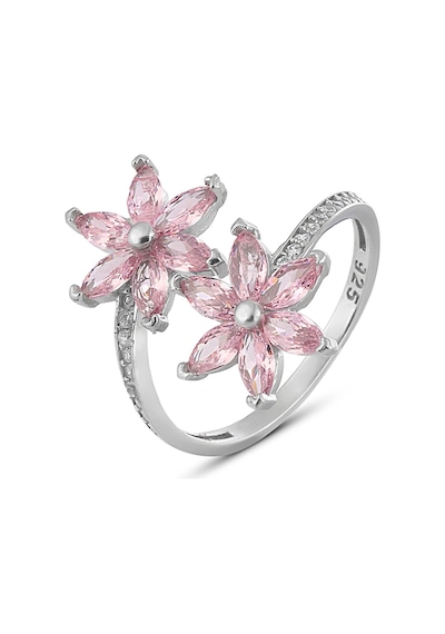 Zanaatsilver 925 Ayar Gümüş Pembe Taşlı Nilüfer Kamelya Çiçeği Yüzük
