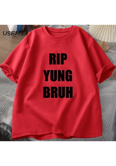 Flood Of Style Rıp Yung Bruh T Shirt Lil Tracy Meme Peep T-shirt Komik Yaz Pamuk Tshirt Tees Boy T-shirt Yun Kırmızı