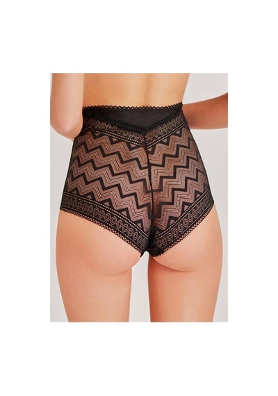 Magic Form Zigzag Dantelli Yüksek Bel Kadın Hipster Külot Siyah - 118379710 Siyah
