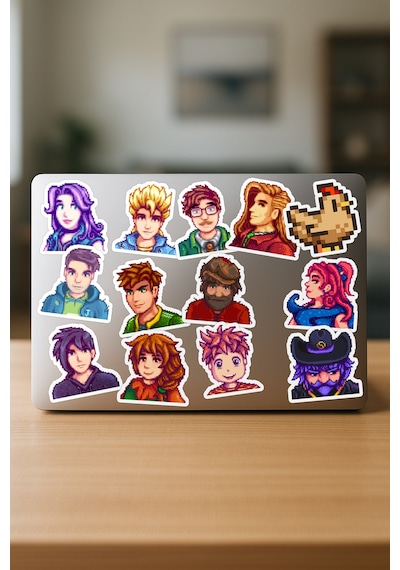 Stardew Valley Oyunu Telefon Laptop Bullet Journal Yapışkanlı Folyo Sticker Paketi 25 Adet Çok Renkli