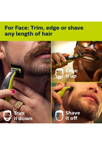 Philips Oneblade 360 Bıçaklar, Oneblade Elektrikli Tıraş Makinesi Ve Düzeltici İçin Orijinal Yedek Bıçaklar, Dayanıklı Paslanmaz Çelik, Döşeme, Kenar Ve Tıraş, 3'lü Paket, Model Qp430/80