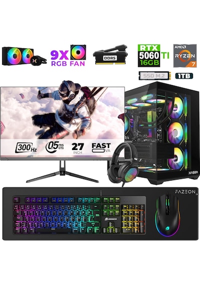 Xaser Star X550 R7-7800X3D 32 GB 1 TB M.2 NVMe SSD 16 GB RTX5060Ti 27" Free Dos Dizüstü Bilgisayar