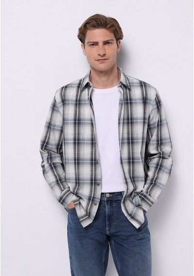 Colin's Colins Regular Fit Shirt Neck Ekoseli Erkek Gri Uzun Kol Gömlek Cl1075650 Q1.v1 Grc Gray Check