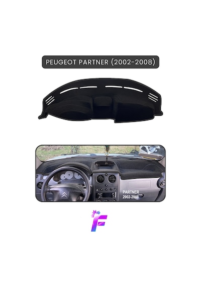 Peugeot Partner 2002-2008 Uyumlu Torpido Örtüsü Çatlama Ve Isıya Karşı Tam Koruma A6 Torpido Halısı