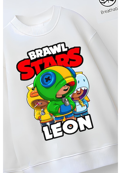 Belyakidswear Tam Kalıp Oversize Erkek Çocuk Pamuğa Pamuk 3 İplik Kumaş Star1 Tasarım Sweatshirt Beyaz
