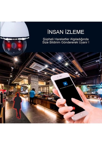 Powermaster 2MP 1080P Sese-Işığa Duyarlı Su Geçirmez PTZ Wifi Kam