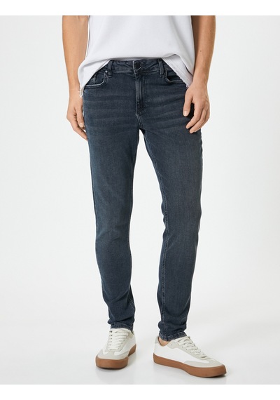 Koton Skinny Fit Kot Pantolon - Michael Jean İndigo Stone 4sam40125nd İndigo - Taş