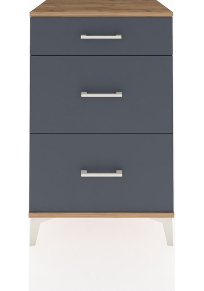 Hyperion Komodin 3 Çekmeceli 60x44x96 Çam-antrasit Atlas Çam