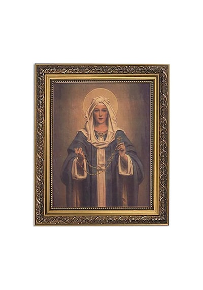 İlham Verici Çerçeveli Baskı Our Lady Of The Rosary, 11wx135h, Kahverengi