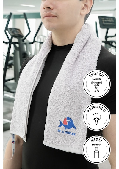 Sporcu Antrenman Havlusu Gym Fitness Plates Boks Tenis Spor Havlu Gri