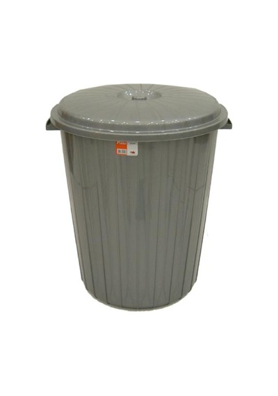 Çöp Kovası Kapaklı Plastik 50 Lt Gri