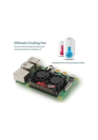 Robotistan Çift Fanlı Soğutucu (Raspberry Pi 3B+/4B Uyumlu)