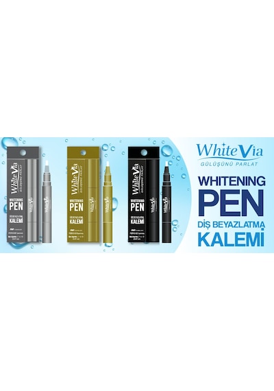 WhiteVia Pap Teknolojili Diş Beyazlatma Kalemi Peroksitsiz Diş Beyazlatıcı Kalem Siyah 2 ML