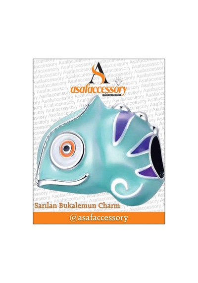 Sarılan Bukalemun Charm Gümüş