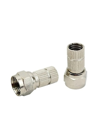 Herz Rg6 U6 F Konnektör 22 Mm Siyah Contalı Uydu Anten Konnektör Soketi 100 Adet