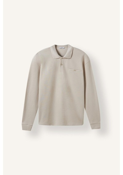 Defacto Regular Fit Düğmeli Polo Yaka Basic Sweatshirt I2039ax26wner37 Ekru-er37