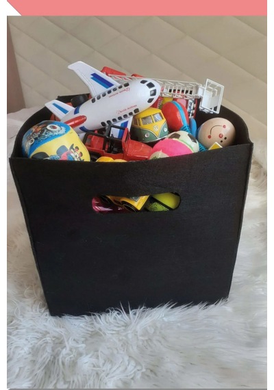 Organizer Keçe - Düzenleyici Toparlayıcı Keçe Kutu 45x45 Cm Siyah