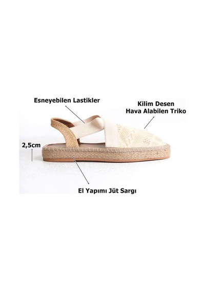 Roof Atelier Rosa Bej Triko Espadril Ayakkabı Ayakkabı Bej