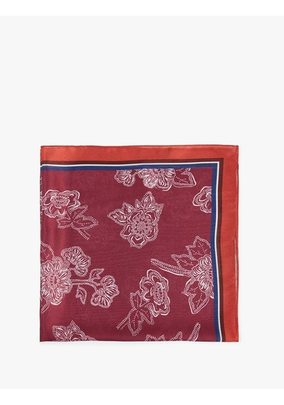 Koton Çok Renkli Çiçek Desenli Kare Şal Bordo 6sak50010aa Bordo