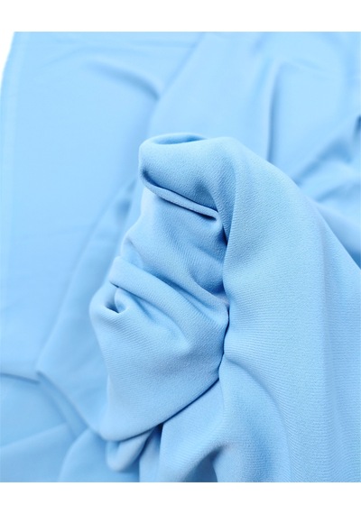 Açık Mavi Renkte 175gr/m2 Dökümlü Yumuşak Varna Krep Kumaş Elbiselik & Bluzluk 150x225cm-12629