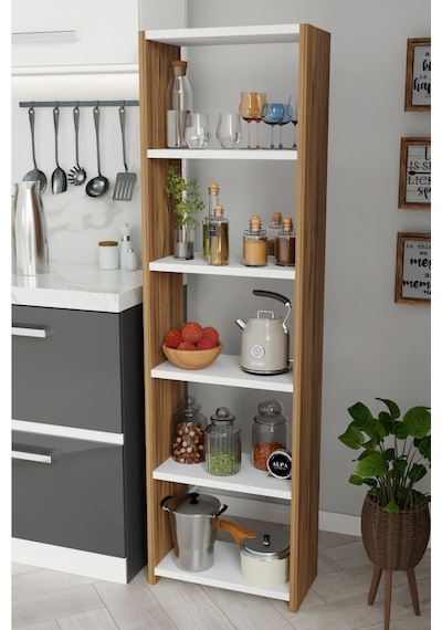 Alpaevmobilya 150 Cm 5 Raflı Ahşap Açık Mutfak Dolabı Çok Amaçlı Organizer Raf Baharatlık Ve Kahve Köşesi Dolabı Atlantik Çam - Beyaz Alpaevmobilya 150 Cm 5 Raflı Ahşap Açık Mutfak Dolabı Çok Amaçlı Organizer Raf Baharatlık Ve Kahve Köşesi Dolabı Atlantik Çam - Beyaz