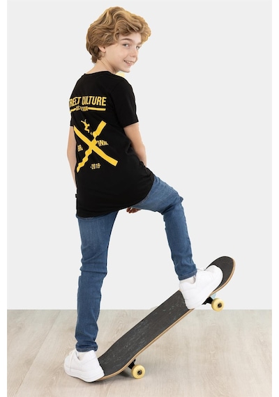 Brz Kıds Brz Kids Erkek Çocuk Ön Ve Arka Baskılı Kısa Kollu T-shirt-siyah Siyah