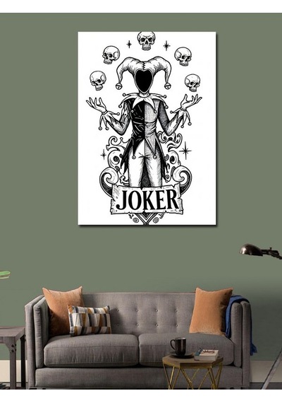 Kanvas Tablo Joker Ve İskambil Kâğıdı Teması 100cmx140cm
