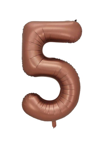 5 Rakam Karamel Folyo Balon 34 İnç 76-82 Cm Karamel
