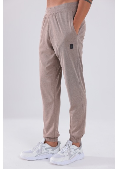 Rowinger Premium Merserize Kumaş Logolu Lastikli Paça Jogger Erkek Eşofman Altı Camel A.kahve