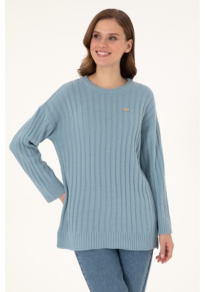 U.S. Polo Assn. Kadın Mavi Bisiklet Yaka Kazak 50297092-VR251