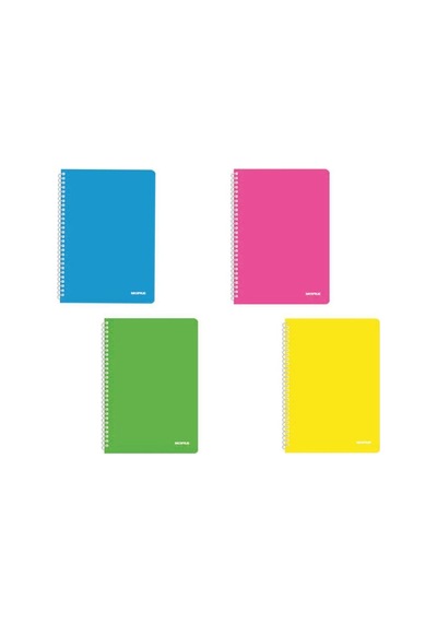 Mopak Neon Serisi Spiralli Defter Pp Kapak 96 Yaprak Çizgili 4'lü