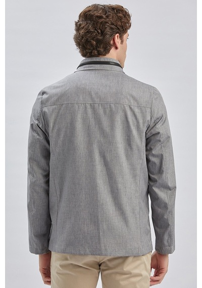 İmza Gri Dik Yaka Yarım Astar Comfort Fit Rahat Kesim Casual Mont 1007240150-Gri