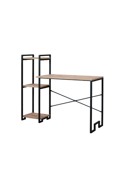 Raflı Çalışma Masası Kitaplıklı Bilgisayar Masası Metal Ayaklı Home Office Ofis Masası Siyah - Siyah Raflı Çalışma Masası Kitaplıklı Bilgisayar Masası Metal Ayaklı Home Office Ofis Masası Siyah - Siyah