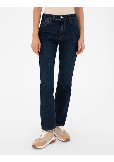 Pierre Cardin Kadın Koyu İndigo Jean Pantolon 50291374-vr089 Koyu İndigo