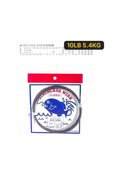 Showa Çelik Tel Nylon 1x7 Şeffaf 10m 41 30lb 13.3kg 10lb 5.4kg