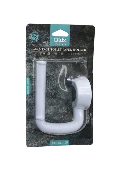 Qlux L-00107 Avantage Tuvalet Kağıtlık Beyaz Plastik Yapışkanlı - Vidalı Montaj 5580