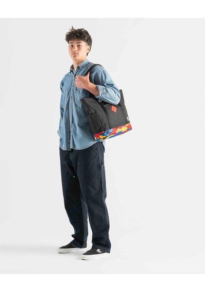 Herschel X Lego Heritage Tote Omuz Çantası Siyah -soyut Bloklar Çok Renkli