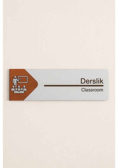 Derslik Ofis Oda Kapı İsimliği Yönlendirme Tabelası Levhası Kişiselleştirilebilir