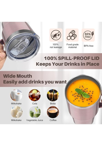 30oz Saplı Bardak, Paslanmaz Çelik Yalıtımlı Kapaklı Ve Pipetli Bardak, Çift Duvarlı Vakum Yalıtımlı Kahve Kupası Bardak, Soğuk Ve Sıcak İçin Yalıtımlı Kahve Termal Kupası Gül Altın Çok Renkli 30oz Saplı Bardak, Paslanmaz Çelik Yalıtımlı Kapaklı Ve Pipetli Bardak, Çift Duvarlı Vakum Yalıtımlı Kahve Kupası Bardak, Soğuk Ve Sıcak İçin Yalıtımlı Kahve Termal Kupası Gül Altın Çok Renkli