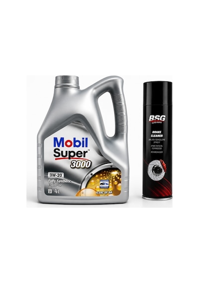 Mobil Süper 3000 0W-20 Tam Sentetik Motor Yağı 4 L + Balata Spreyi 500 ML