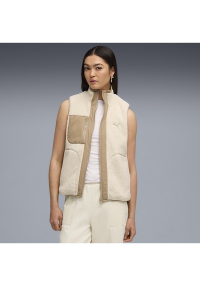 Puma Reversible Sherpa Vest Kadın Yetişkin Yelek Krem
