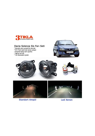 Dacia Solenza Beyaz Led Xenon Sis Farı Seti