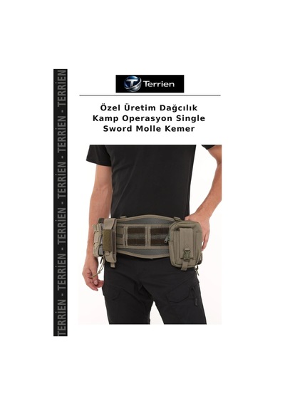 Terrien Özel Üretim Dağcılık Kamp Operasyon Single Sword Molle Kemer Çok Renkli