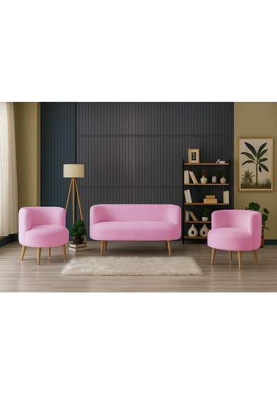 Sydney Modern Koltuk Takımı Modern İskandinav Tarzı Welsoft Yumuşak Kumaş Pembe Pembe