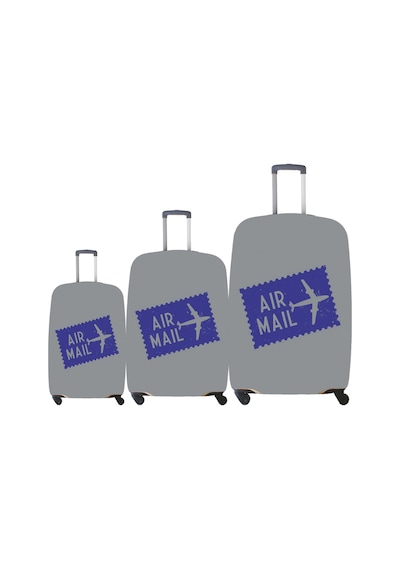 My Saraciye My 24 Air Mail Valiz Kılıfı / Bavul Koruyucu Örtüsü Büyük, Orta, Kabin Boy Set Gri