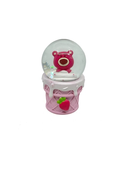 Işıklı Kar Küresi Pembe Ayıcık 7 Cm