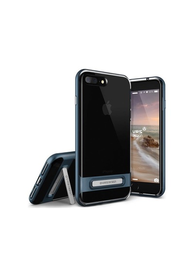 Vrs Design Apple Uyumlu iPhone 8 Plus / 7 Plus Crystal Bumper Kılıf Steel Blue